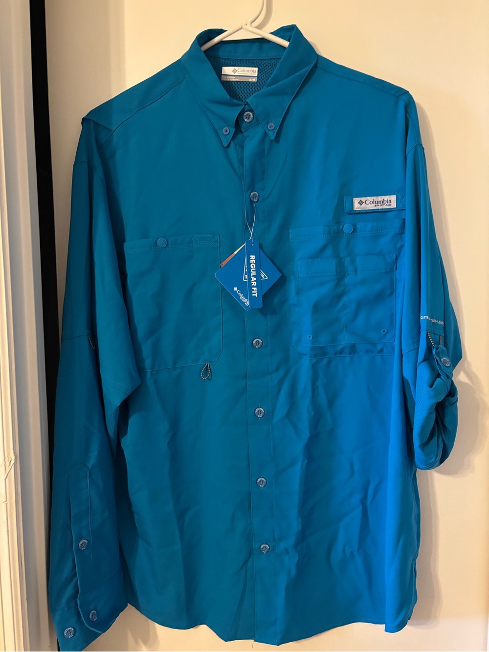 Columbia Men's Lightweight Teal Button-Up Shirt Jacket